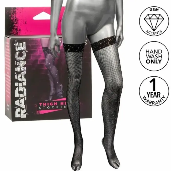 CalExotics Radiance Thigh High Stockings with Rhinestone Accents, One Size