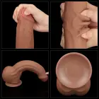 LoveToy King Sized Sliding Skin Dual Layer Dong – realistic dildo – TPE – brown – 29.2 cm — Photo 21