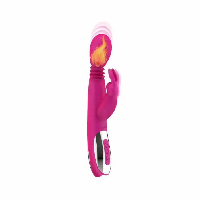 Easytoys Vibe Heating Thrusting Vibrator Pink 24.7cm Silicone IPX5