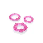 Island Rings 3 gab. dzimumlocekļa gredzenu komplekts – rozā — Foto 7