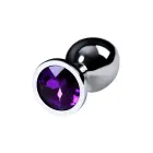 Sudraba anālais spraudnis TOYFA Metal ar ametista dārgakmeni – M – Purple Foto 6