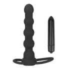 Vibrating Rock Balled Double Prober – носимое кольцо на пенис с анальным зондом – 13 см — Фото 15