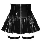 Black Level Vinyl Mini Skirt with Suspender Straps – Black – XL — Photo 10