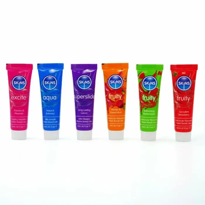 Skins Vital & Fruity Lubricant Sample Tubes Set 6x12ml – Variety Pack