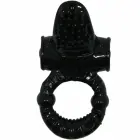 Baile Sweet Ring черный – вибрирующее силиконовое интимное кольцо с кроличьим элементом — Фото 2