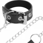 Darkness Adjustable Support Ring with Vegan Leather Strap & Chain – Black — Photo 2