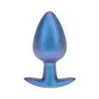 Smooth Silicone Anal Plug – L – 8.9 cm (3.5″) – Metallic Blue — Photo 4