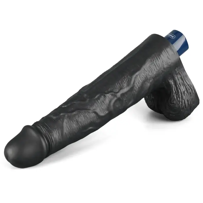 Real Softee uzlādējams vibrējošs dildo – 25.5 cm (10″) – Melns Foto 8
