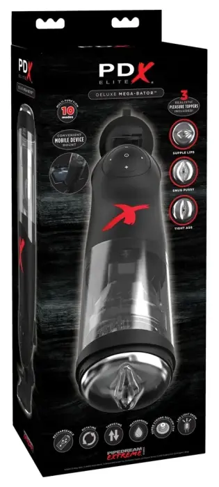 Pipedream Deluxe Mega-Bator Multi-Opening Intimate Machine 35.6 cm (14″) ABS / TPE
