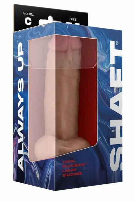 SHAFT Model C dviejų sluoksnių dildo – 19 cm (7.5″) – žalias