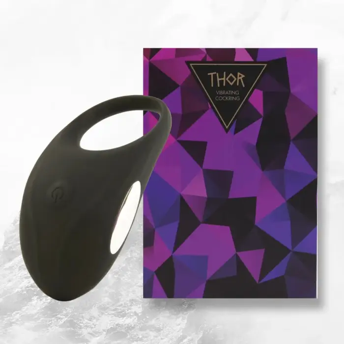 FeelzToys Thor Black Rechargeable Intimate Ring, 3 Modes, Waterproof