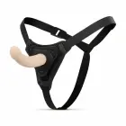 Sinner Gear silikoninis strap-on lenktas dildo su diržu – 17.5 cm (6.9″) – juodas — Nuotrauka 1
