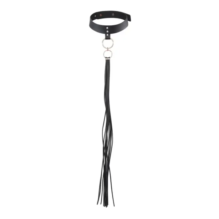 Bijoux Indiscrets Maze vegan tassel choker, adjustable – black