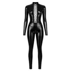 Noir Handmade – wetlook jumpsuit with lacing and 3-way zip – black – S — Photo 7