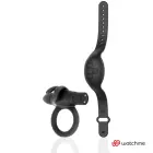 Black&Silver Agron vibrating cock ring with WatchMe remote watch – black — Photo 5