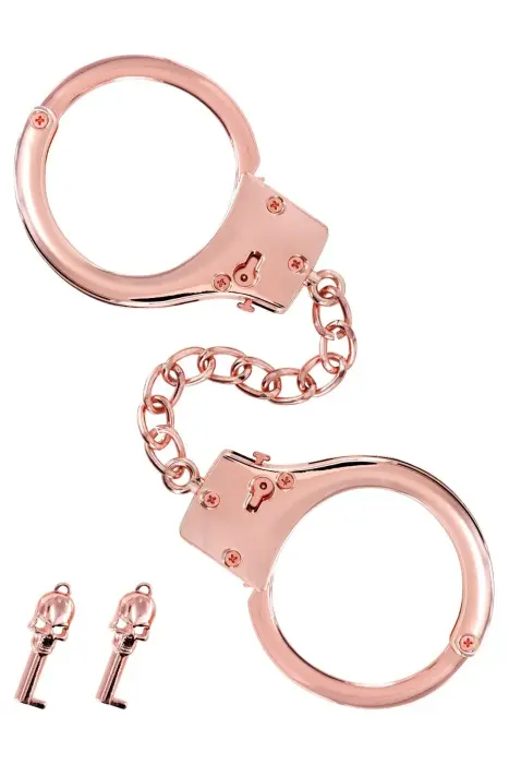 Fetish Tentation Rose Gold Metal Wrist Cuffs