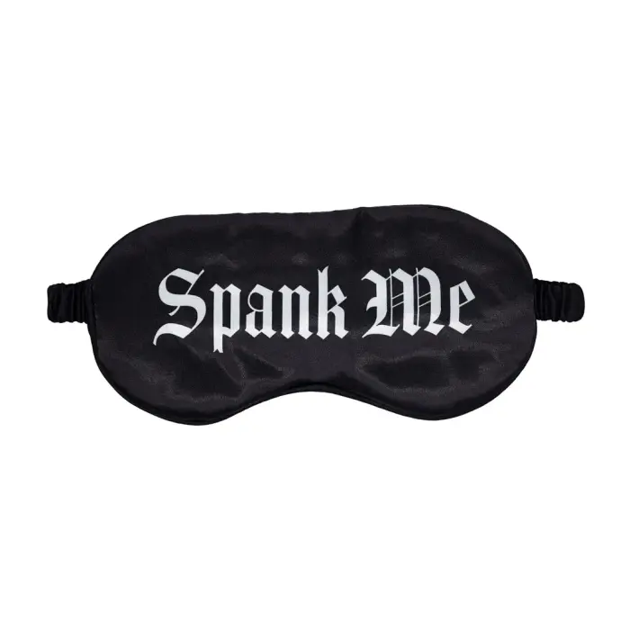 Spank Me - Printed Satin Mask - Black Foto 9