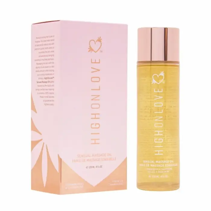 HighOnLove массажное масло Strawberries & Champagne – 120 мл