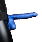 Страпон рельефный дилдо с яичками – 21 cm (8″) – Синий — Фото 3
