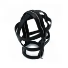 Black Leather Head Cage with Zipper — Photo 5