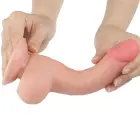 Sliding Skin divslāņu dildo – 19 cm (7.5″) – Miesas krāsa — Foto 4