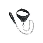 SPORTSHEETS Velvet Noir Collar & Leash – marmora dizains – 71 cm pavada — Foto 4