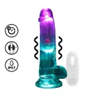 RealRock vibreeriv LED läbipaistev dildo – 15 cm (6″) – läbipaistev — Foto 7