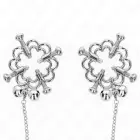 KINK Metal Flower Adjustable Nipple Clamps with Decorative Chain – Silver — Photo 2