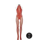 Mesh and Lace Bodysuit – Red – One Size — Photo 11