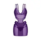 Vibres – 2-daļīgs lingerie kleita un stringi ar regulējamiem dubultsiksniņām – violets – izmērs S/M — Foto 4