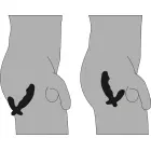 Rebel Dildo lisastimulaatoriga – 15 cm (6″) – Must Photo