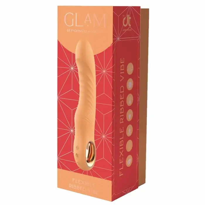 GLAM – гибкий ребристый вибратор – силикон, 5 режимов, магнитная зарядка – 22 см