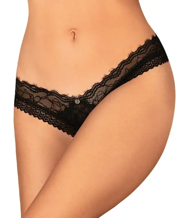 Obsessive Medilla Lace Thong with Open Crotch – XS/S