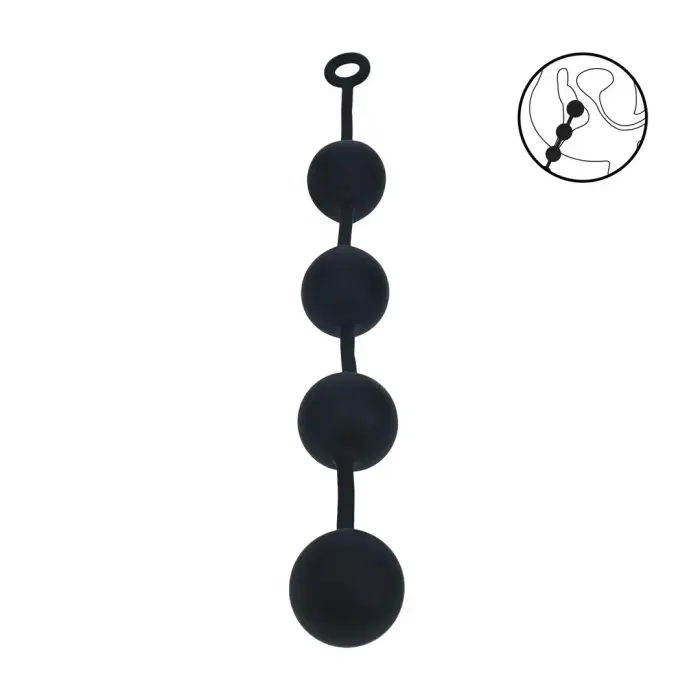 Silicone Round Anal Balls - XXL - 60mm - Black Photo
