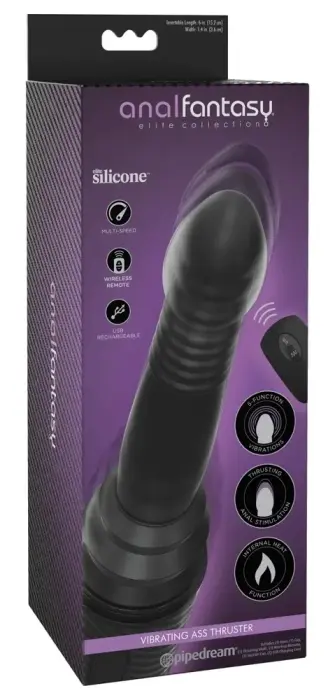 AFE Intimate Machine вибрирующий подвижный с функцией нагрева дилдо – 33.8 cm – черный