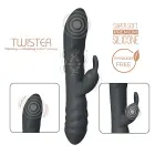 Twister triušio vibratorius – 23 cm (9″) – juodas — Nuotrauka 10