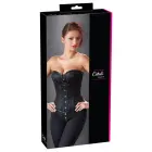 Cottelli Collection Brocade Corset with Removable Suspenders – Black – L — Photo 1