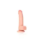 Išlenktas realistiškas dildo su sėklidėmis ir siurbtuku – 15.5 cm (6″) – Kūno spalva Photo