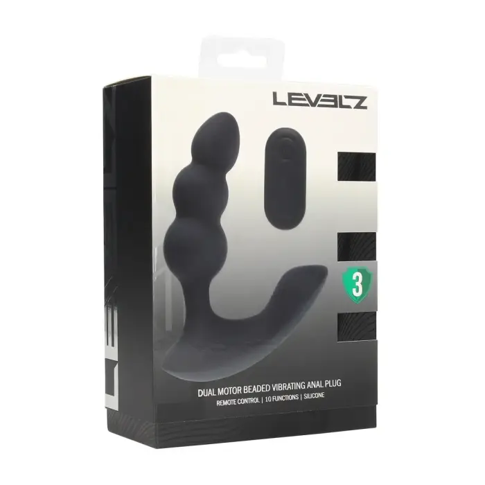 LEVELZ Revo силиконовый стимулятор простаты с двумя двигателями и пультом управления – Черный