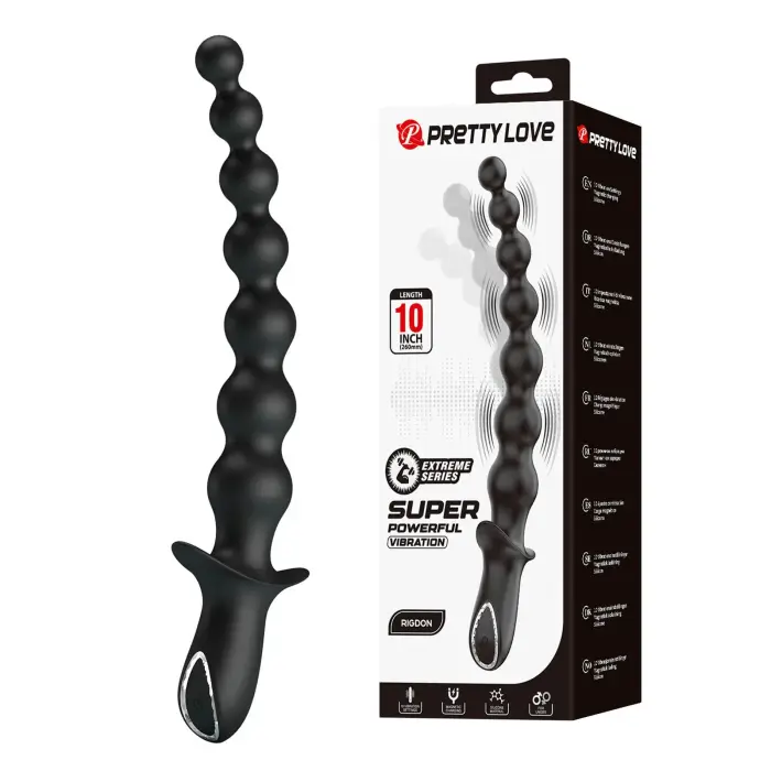 Pretty Love Dedron Vibrating Anal Beads – 25 cm (10″) – Black
