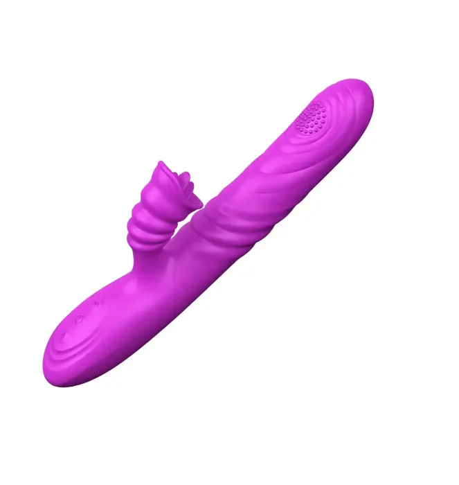 Angelia vibrators ar kustību, rotējošu vārpstu un mēles stimulatoru – 20 cm (7.87″) – violets Foto 2