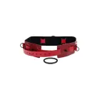 Sportsheets Ex's and Oh's Bound and Belted – faux leather restraint belt – red/black – adjustable — Photo 4