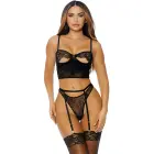 Peek Inside 3pc Lace Lingerie Set – Black – M — Photo 2