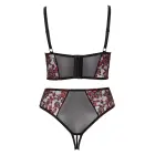 Cottelli CURVES Longline Bra and Suspender Thong Set – Black/Red – 95C/2XL — Photo 9