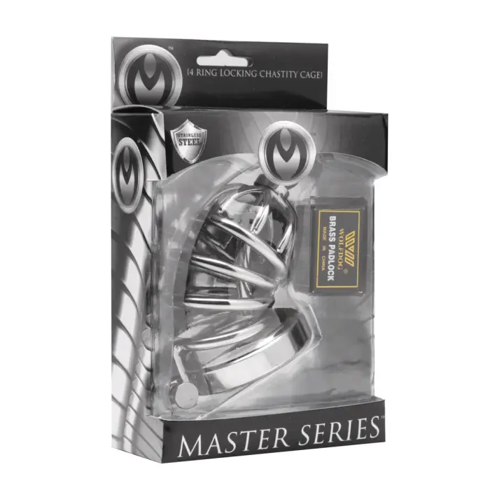 Asylum - Chastity Cage with 4 Rings - S/M