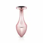 Rosy Gold Nouveau ģeometrisks anālais spraudnis ar melnu kristāla akcentu – 7.5 cm – Rose Gold — Foto 1