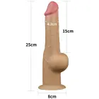 Love Toy Dual-Layered Silicone Dildo with Handle – 24 cm (9.5″) – Skin — Photo 2