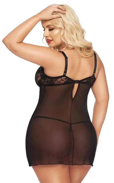 Cornelia chemise – black – XXL