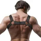 Fetish Submissive Attitude Adjustable Neoprene Chest Harness for Men – Black – One size — Photo 3