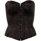 Cottelli Collection Corsage with Brocade Pattern & Lacing – Black – XL — Photo 4